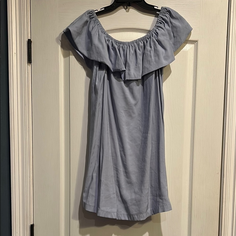 Lumiere Off-Shoulder Light Blue Mini Dress